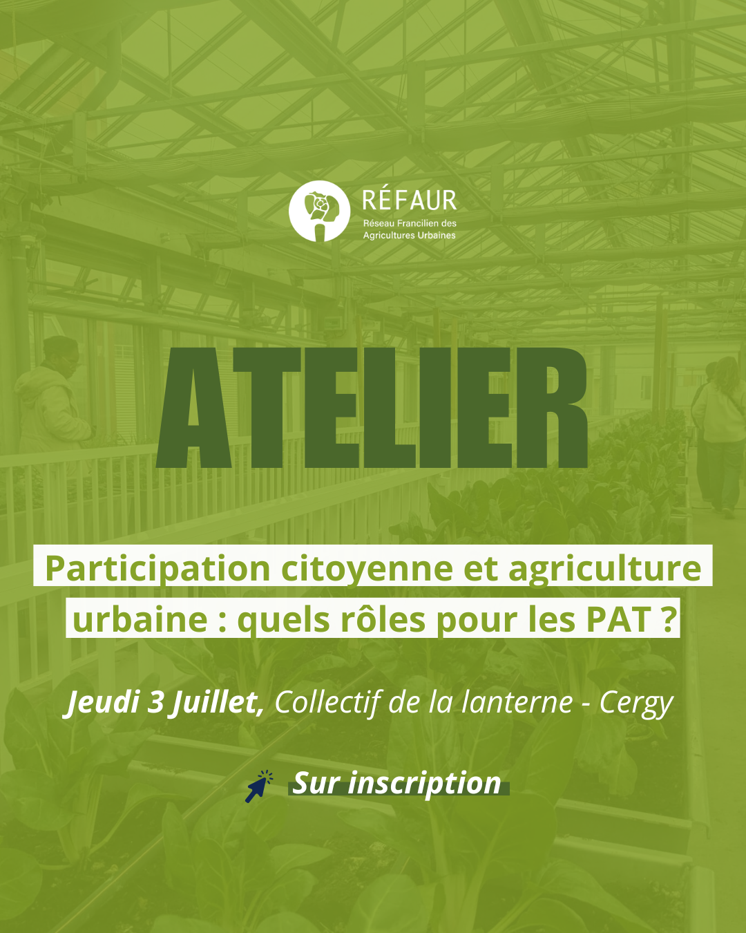 ATELIER – Participation citoyenne et agriculture urbaine : quel rôle pour les PAT